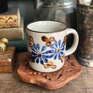 Vintage Stoneware Floral Mug